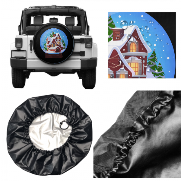 Snow Globe Spare Spare Tire Cover For Jeep/RV/Camper/SUV - MyFaceTshirt