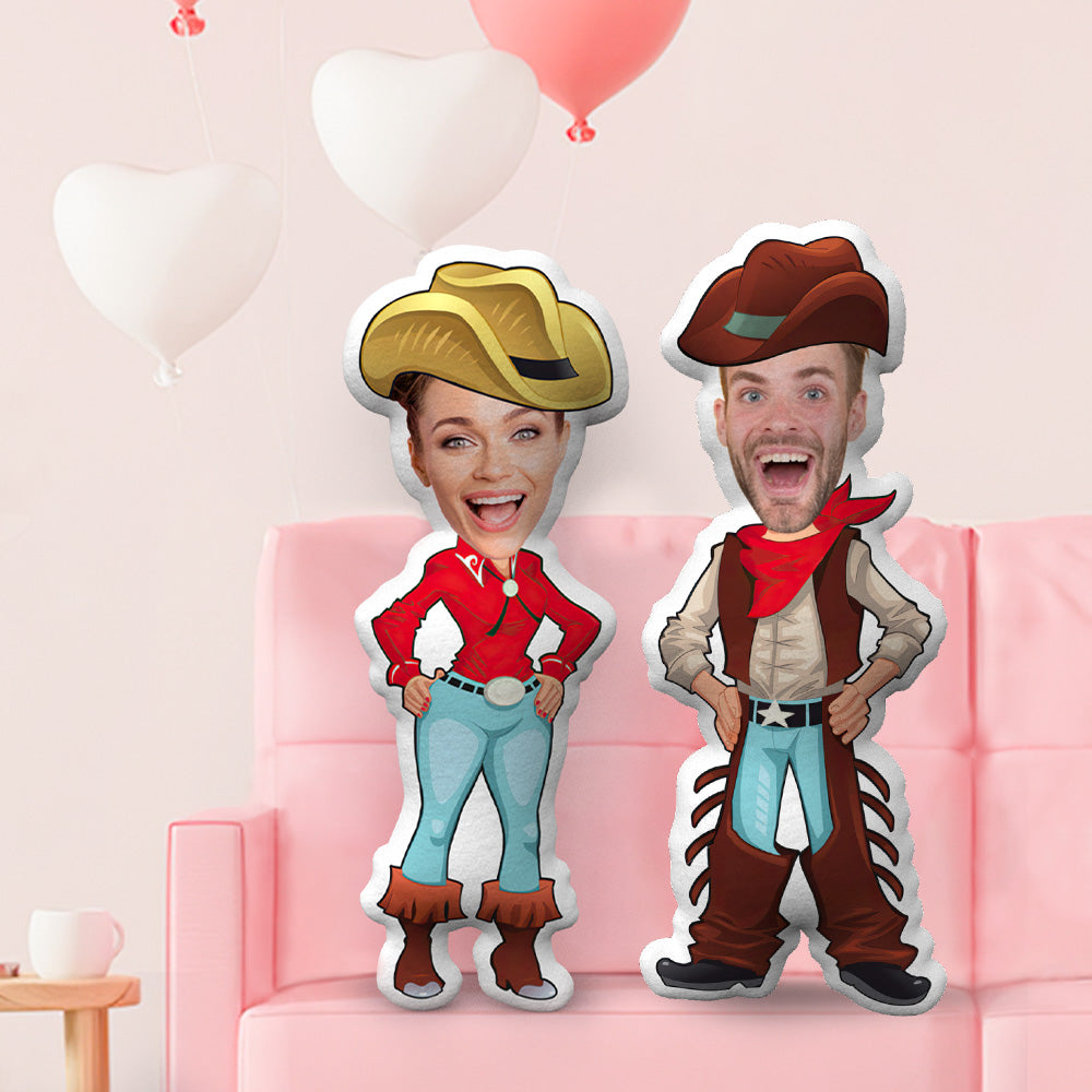 Face Pillow Cowboy  Couple Pillow Gifts Custom Face Pillow My Face Doll Funny Gifts Couple Pillow Valentine's Gifts