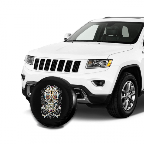 Art Skull Spare Tire Cover For Jeep/RV/Camper/SUV - MyFaceTshirt