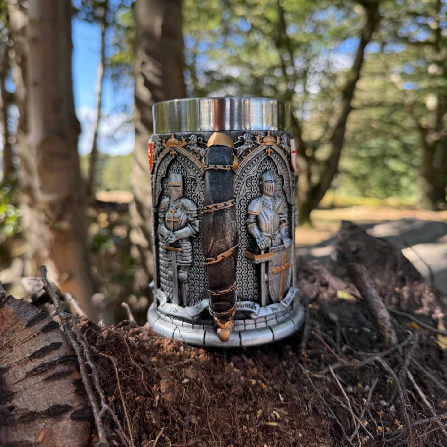 European Medieval Soldier Beer Mug, Large Stainless Steel Coffee Cup, Water Cup