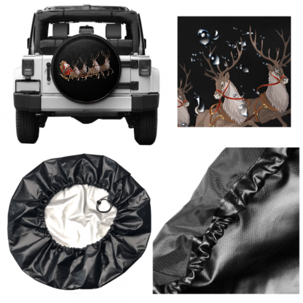 Santa Claus's reindeer Spare Tire Cover For Jeep/RV/Camper/SUV - MyFaceTshirt