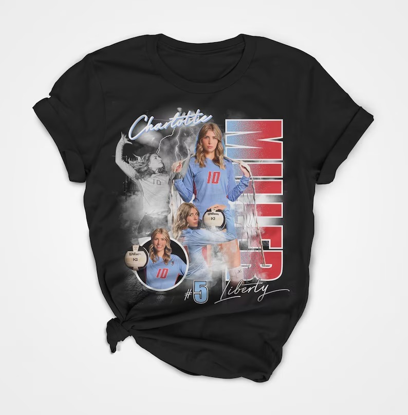 Custom Volleyball Player Shirt Girl's Volleyball Shirt Custom Bootleg Player Shirt With Team Name School Tee - Get Photo Blanket