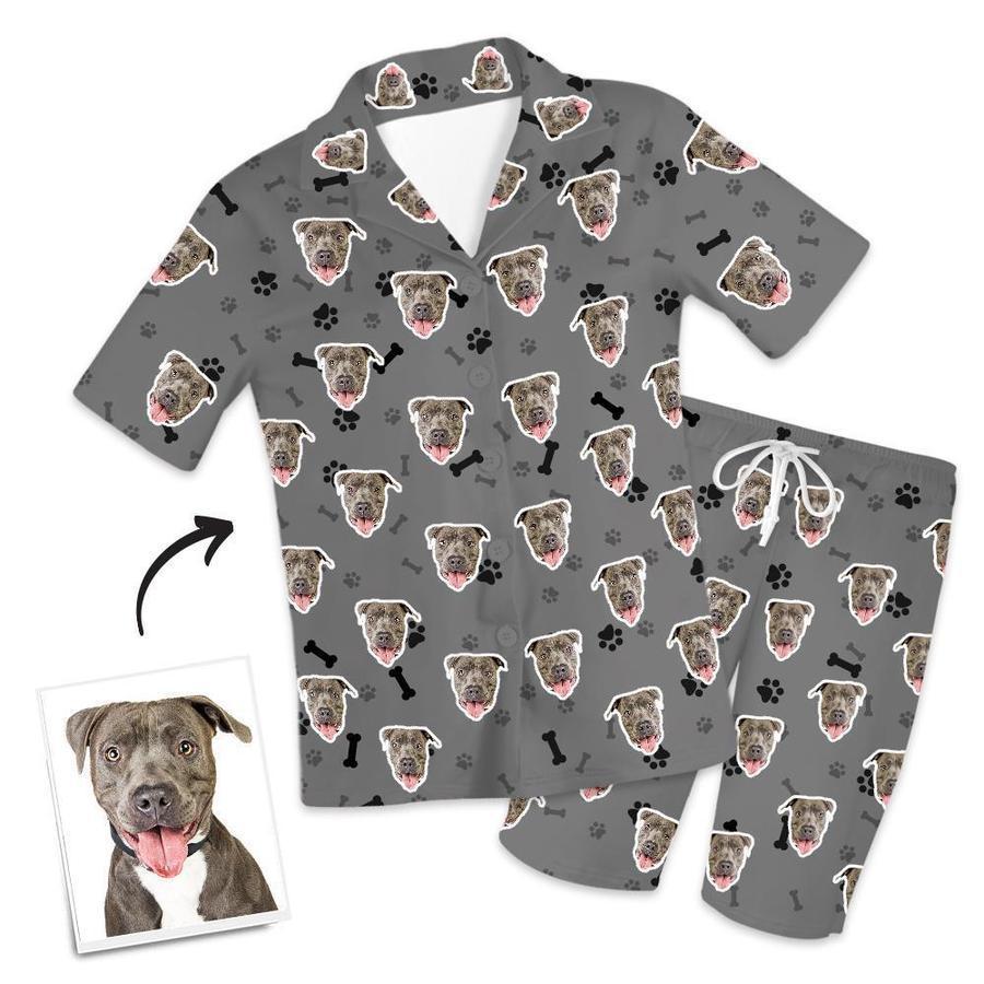 Customized Photo Short Sleeved Pajamas Home pajamas-Bone - Get Photo Blanket