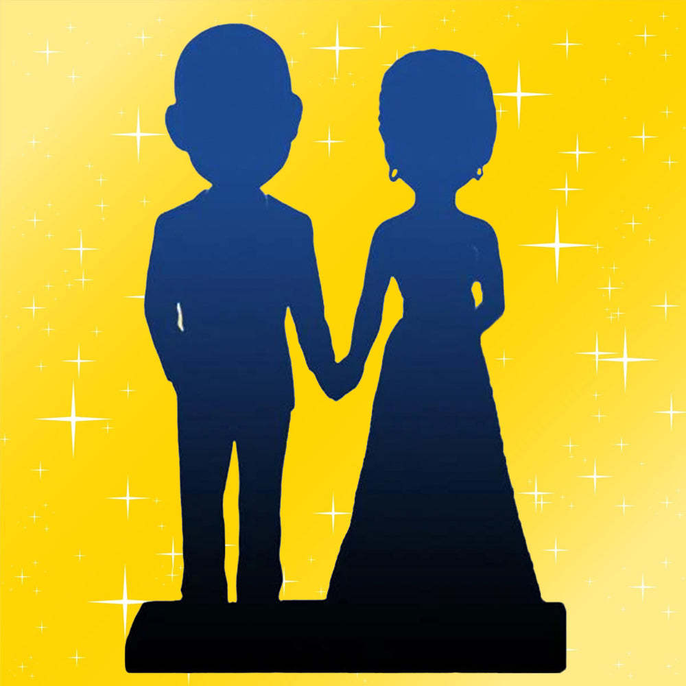 Fully Customizable 2 Person Bobbleheads Gift For Couple - Get Photo Blanket