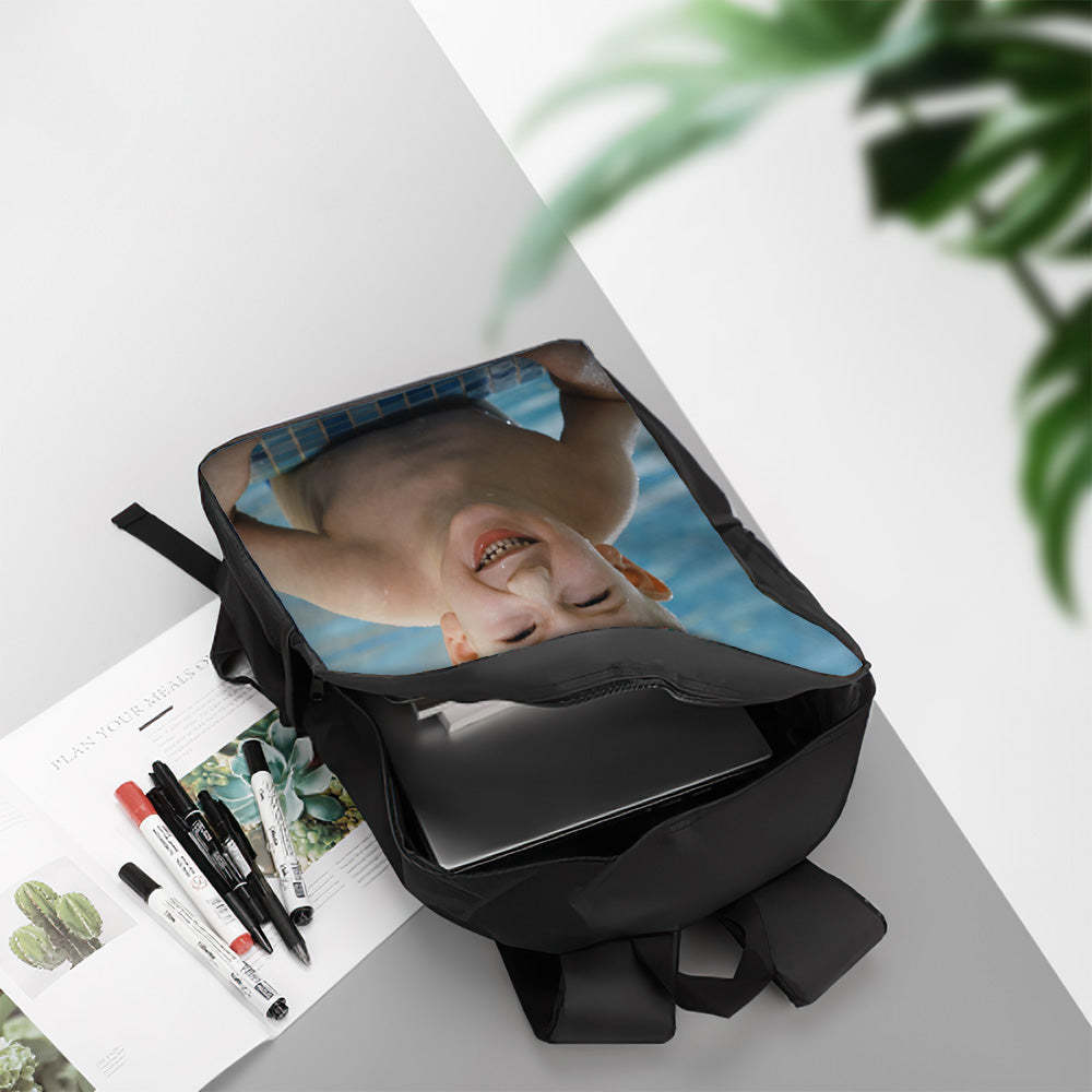 Personalized Photo Backpack, Picture School Bag, Back to School Gifts for Boys and Girls - Get Photo Blanket