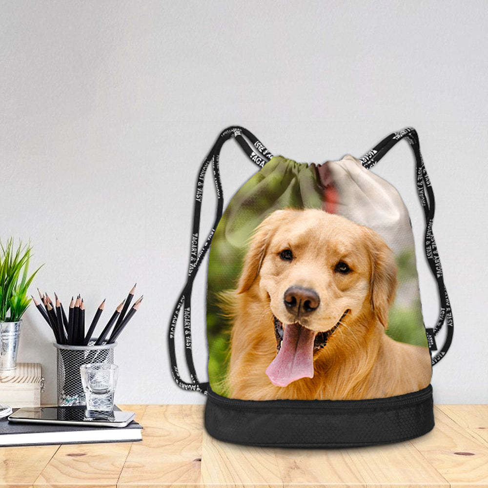Back to School Gifts Bundle Photo Backpack Pet Bag For Supplies Custom Photo On Drawstring Sportpack - Get Photo Blanket