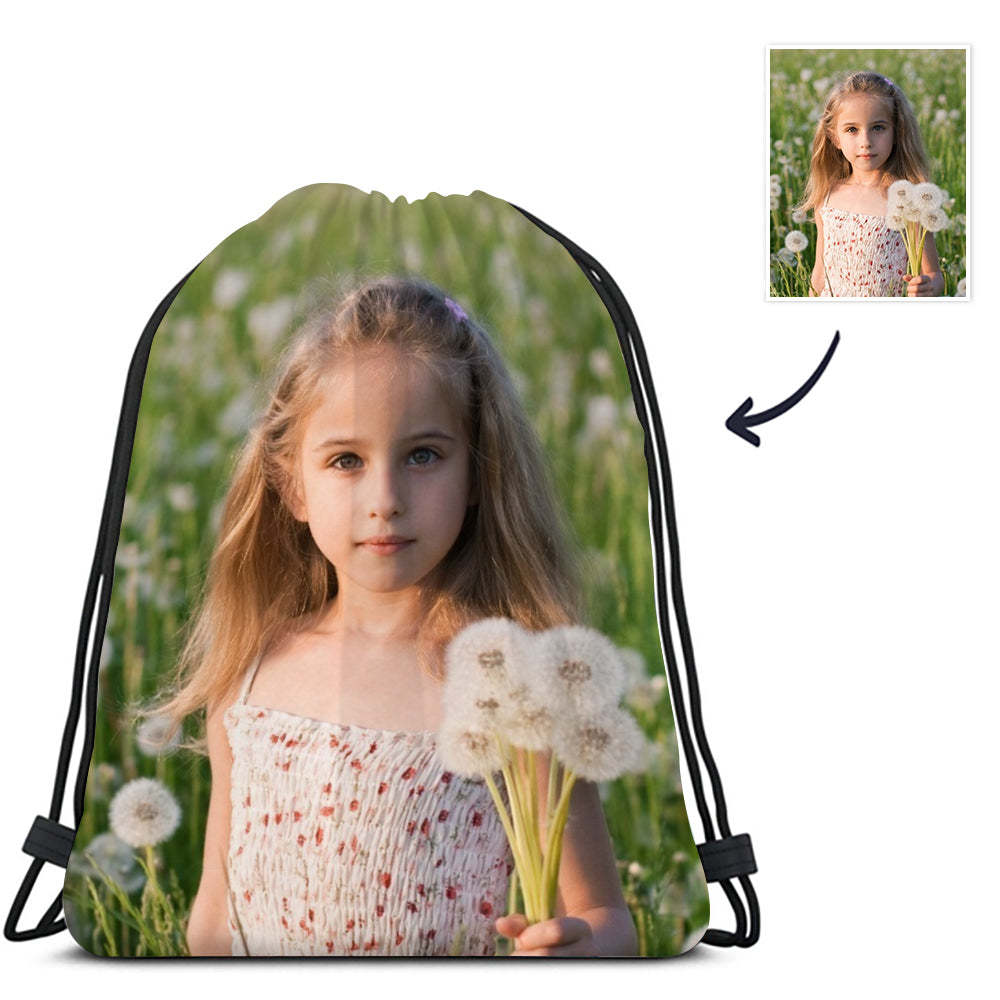 Back To School Gifts Personalized Photo Drawstring Sport Backpack - Get Photo Blanket