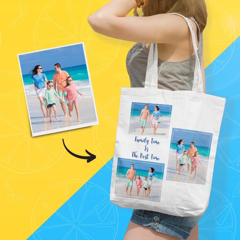Gift for Mom Personalized Shopping Bag, Custom Storage Handbag - Get Photo Blanket