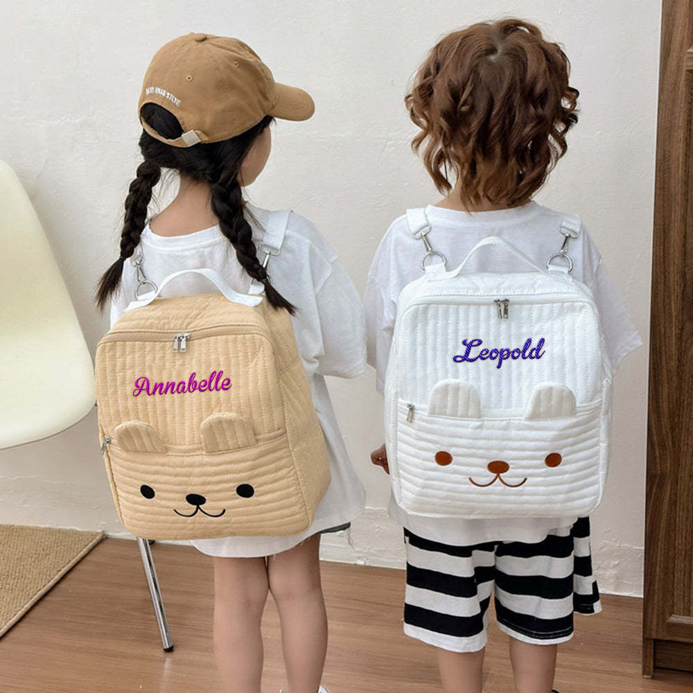 Personalized Name Embroidery Backpack Custom School Bags Gift for Kids - Get Photo Blanket