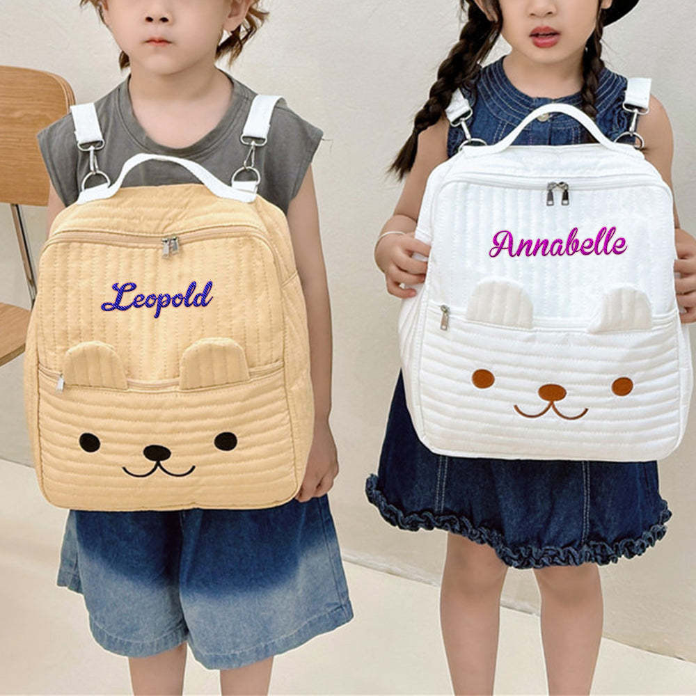 Personalized Name Embroidery Backpack Custom School Bags Gift for Kids - Get Photo Blanket