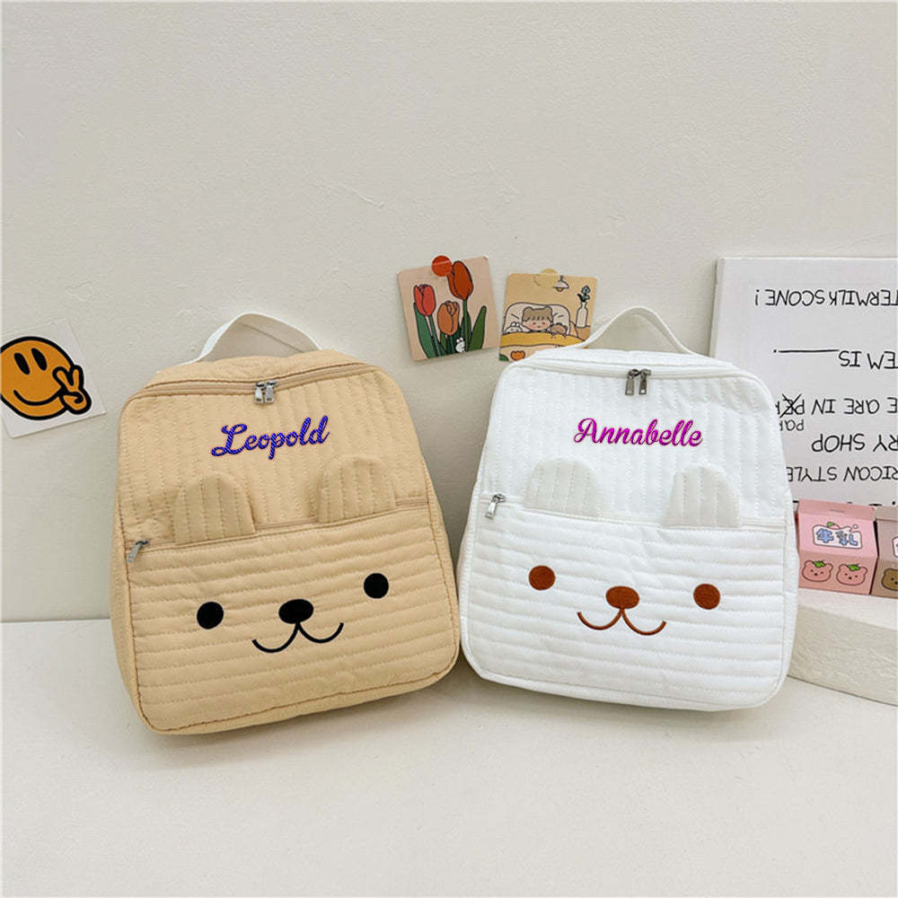 Personalized Name Embroidery Backpack Custom School Bags Gift for Kids - Get Photo Blanket