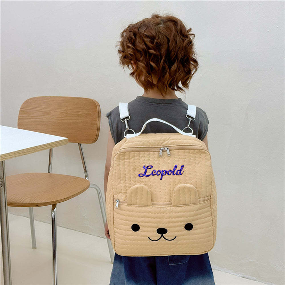 Personalized Name Embroidery Backpack Custom School Bags Gift for Kids - Get Photo Blanket