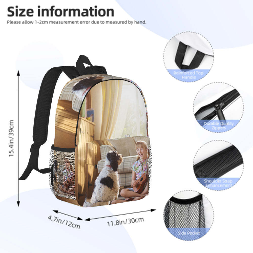Custom Photo Backpack Personalised School Bag for Kids - Get Photo Blanket