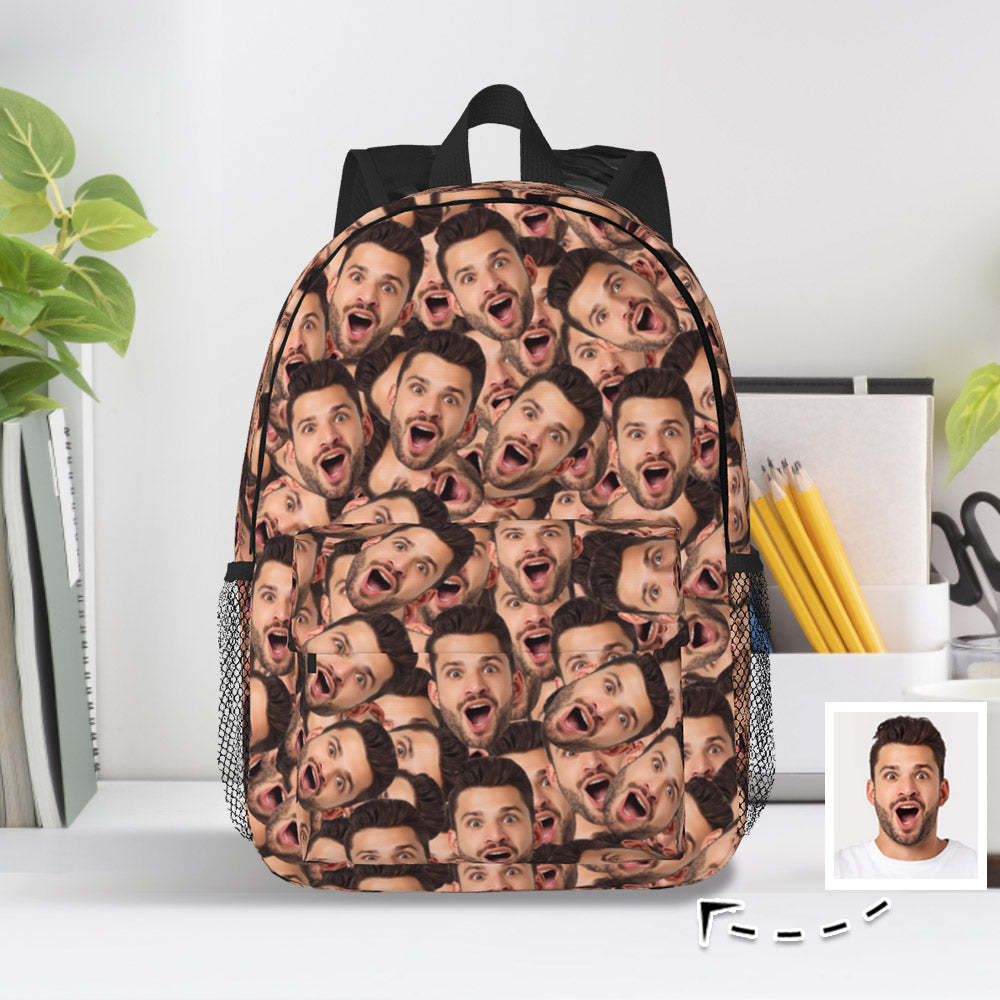 Custom Face Backpack Personalised Funny School Bag for Kids - Get Photo Blanket