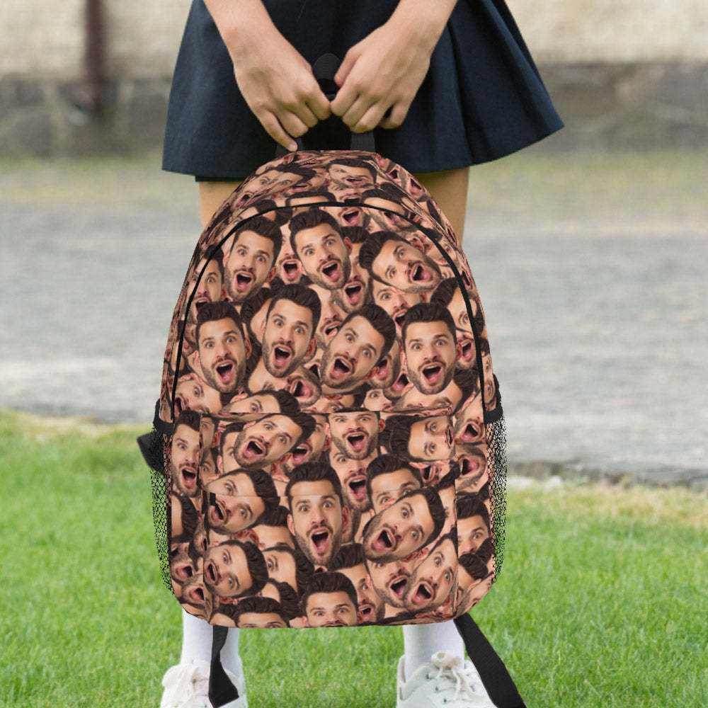 Custom Face Backpack Personalised Funny School Bag for Kids - Get Photo Blanket