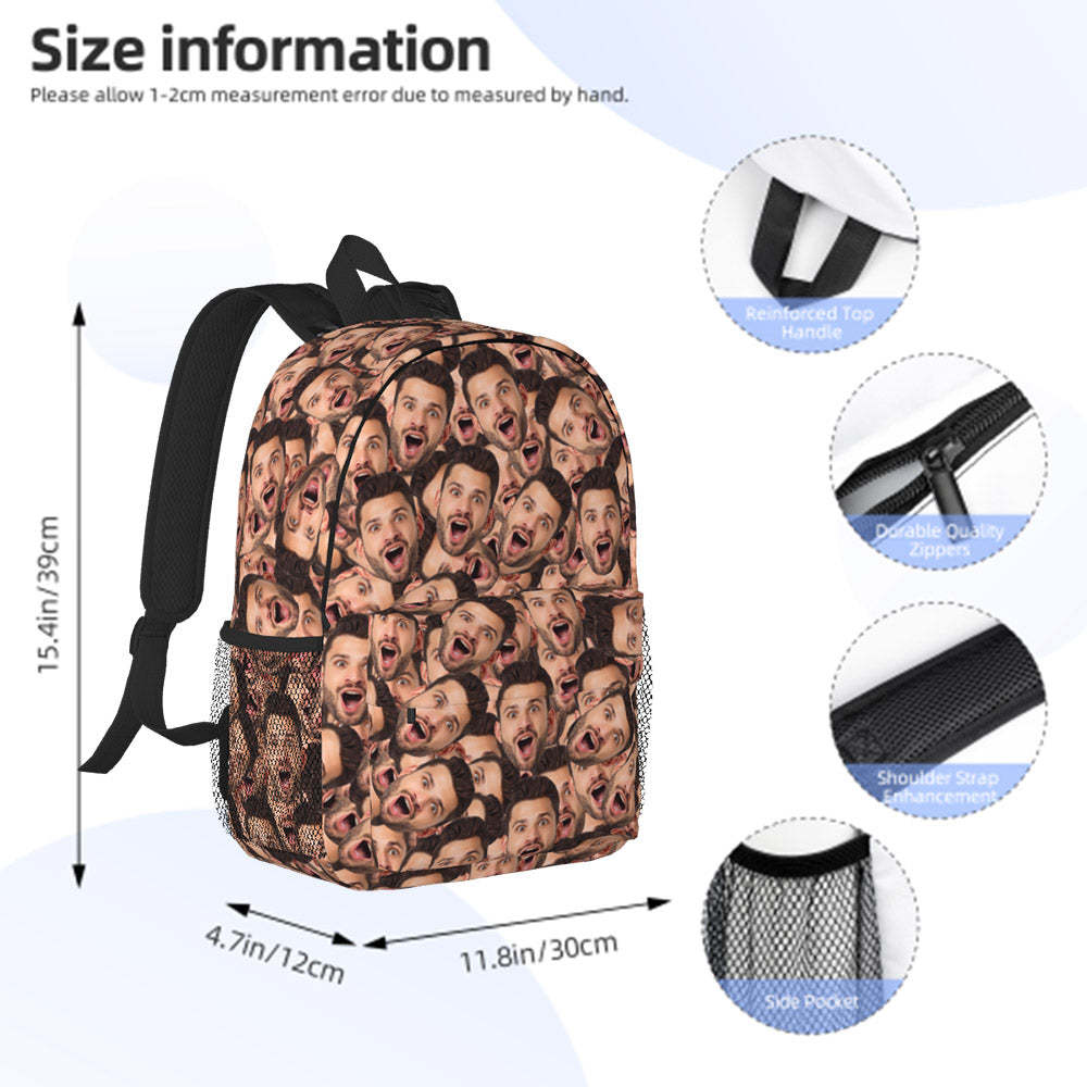 Custom Face Backpack Personalised Funny School Bag for Kids - Get Photo Blanket