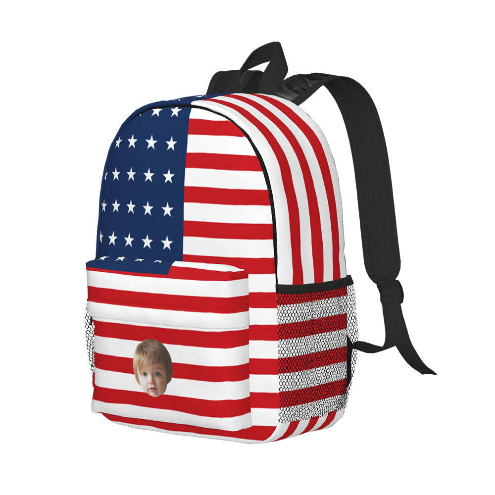 Custom Face Backpack Personalised Flag School Bag - Get Photo Blanket