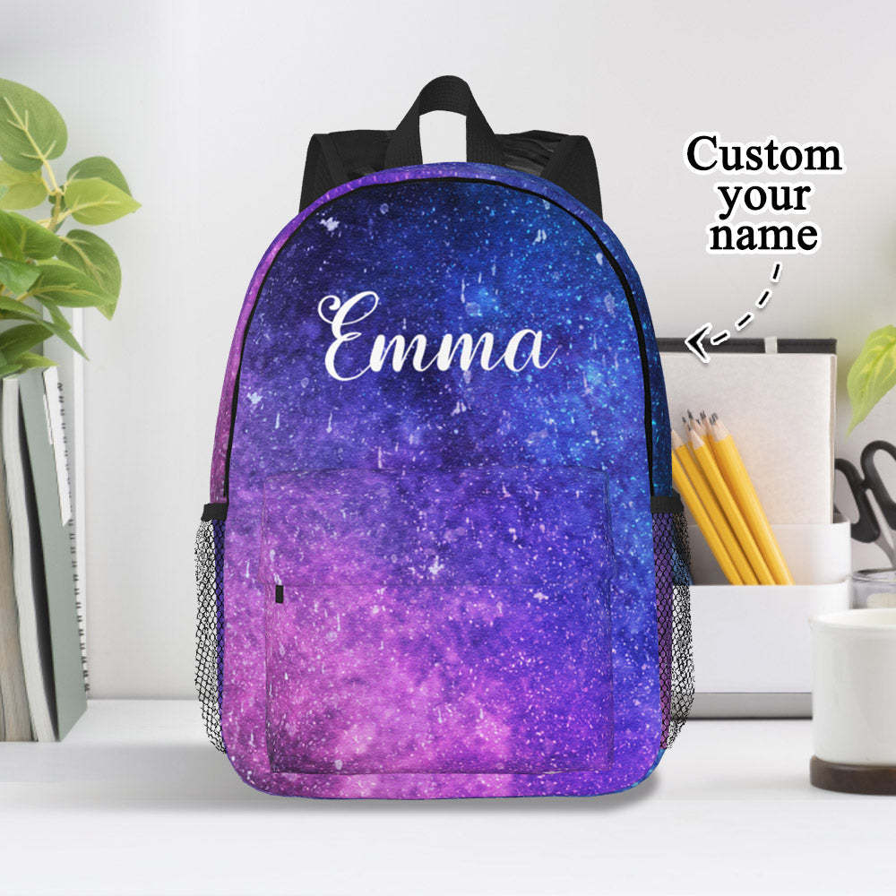 Custom Name Backpack Personalised Starry Sky School Bag - Get Photo Blanket