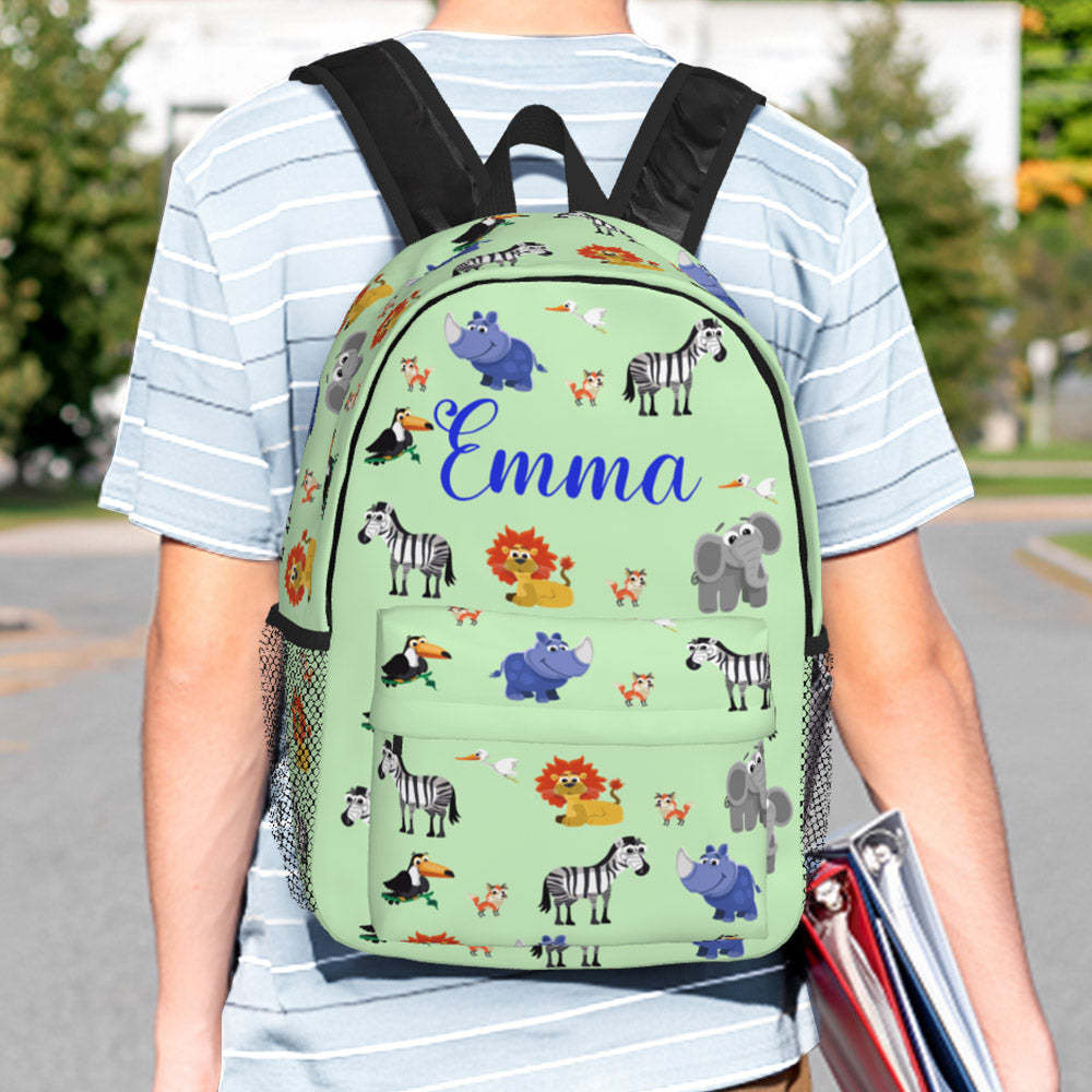 Custom Name Backpack Personalised Animal School Bag - Get Photo Blanket