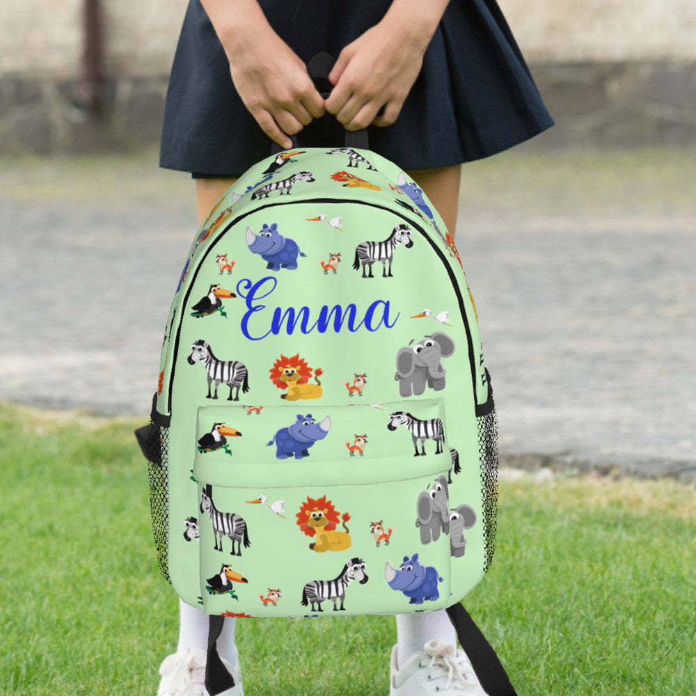 Custom Name Backpack Personalised Animal School Bag - Get Photo Blanket