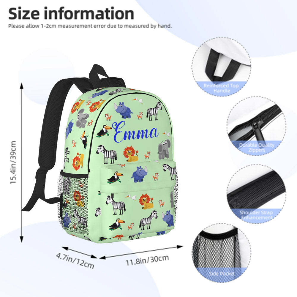 Custom Name Backpack Personalised Animal School Bag - Get Photo Blanket
