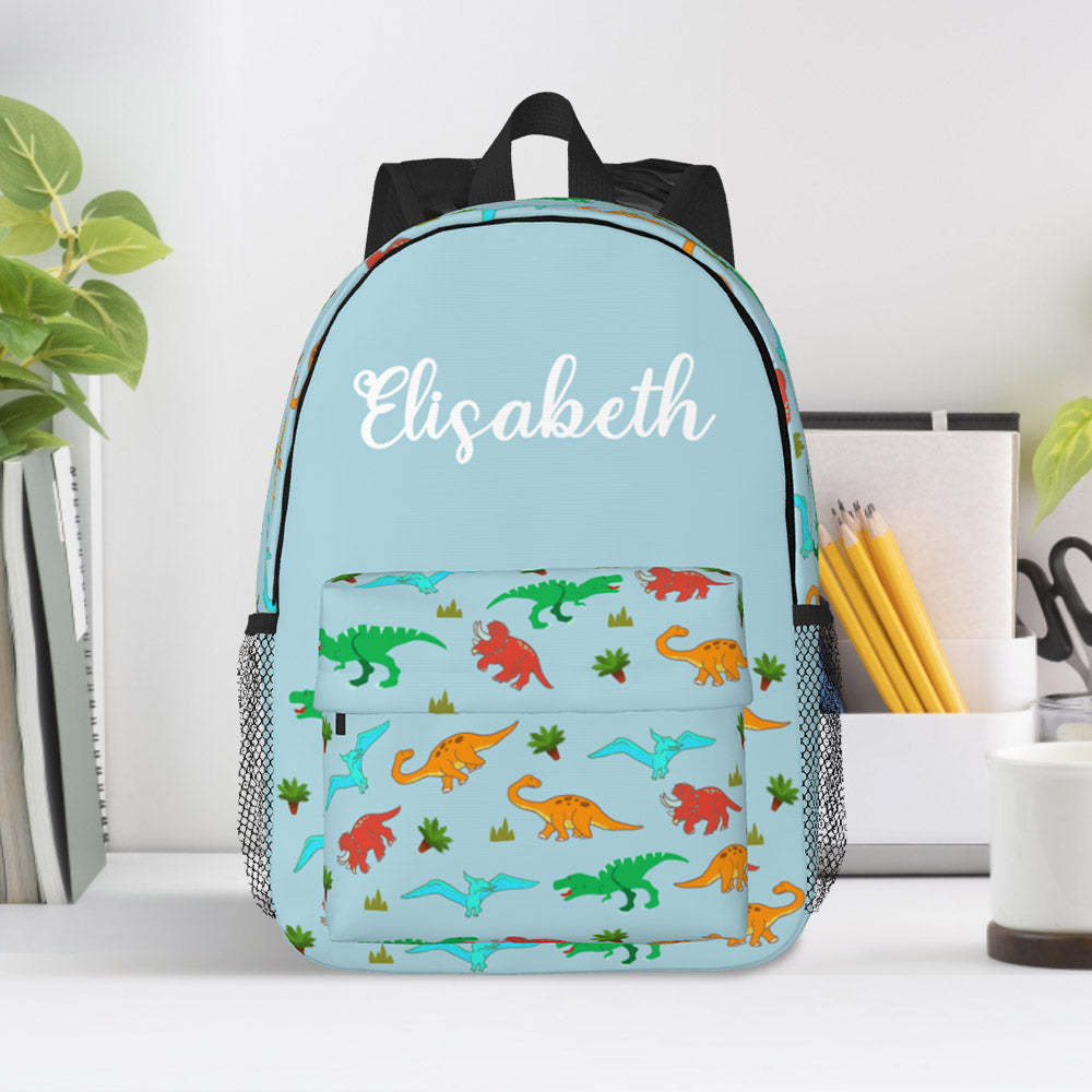 Custom Name Backpack Personalised Dinosaur School Bag for Kids - Get Photo Blanket