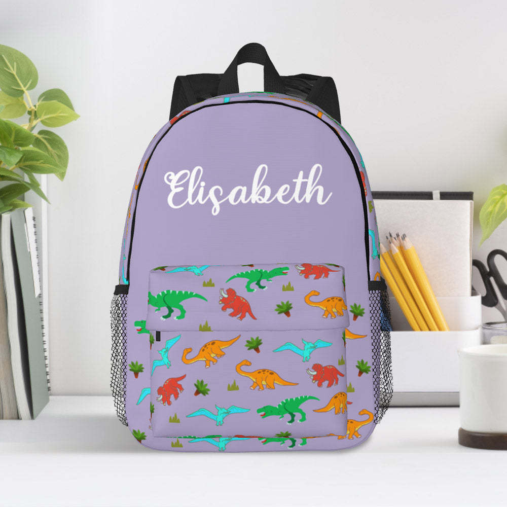 Custom Name Backpack Personalised Dinosaur School Bag for Kids - Get Photo Blanket