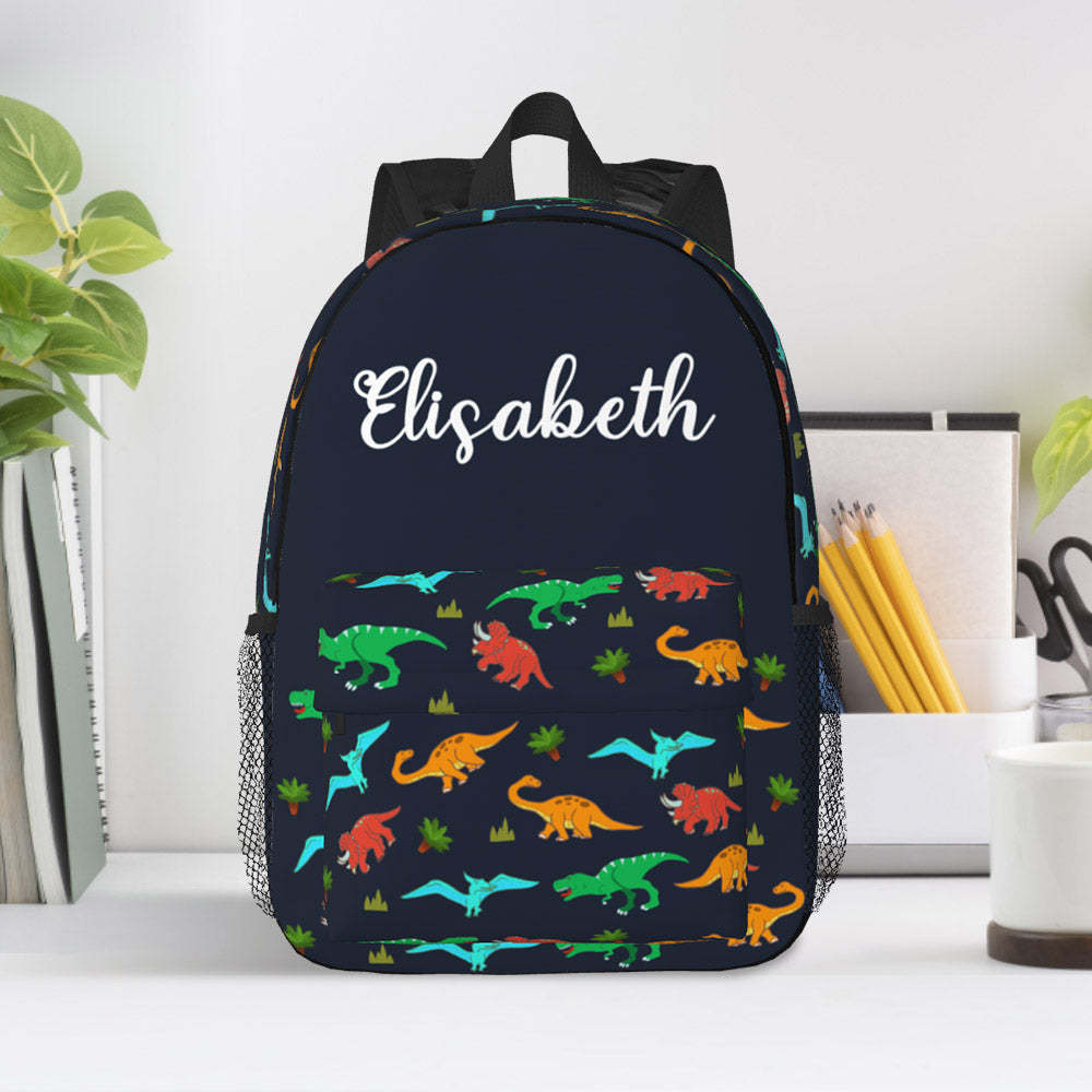 Custom Name Backpack Personalised Dinosaur School Bag for Kids - Get Photo Blanket