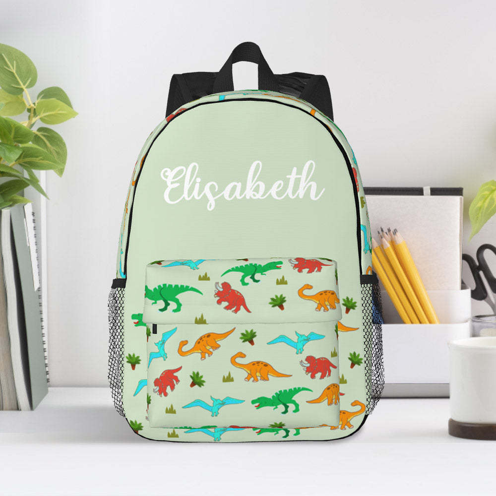 Custom Name Backpack Personalised Dinosaur School Bag for Kids - Get Photo Blanket