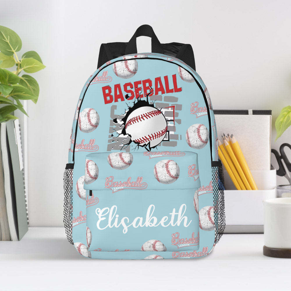 Custom Name Backpack Personalised Baseball School Bag for Kids - Get Photo Blanket