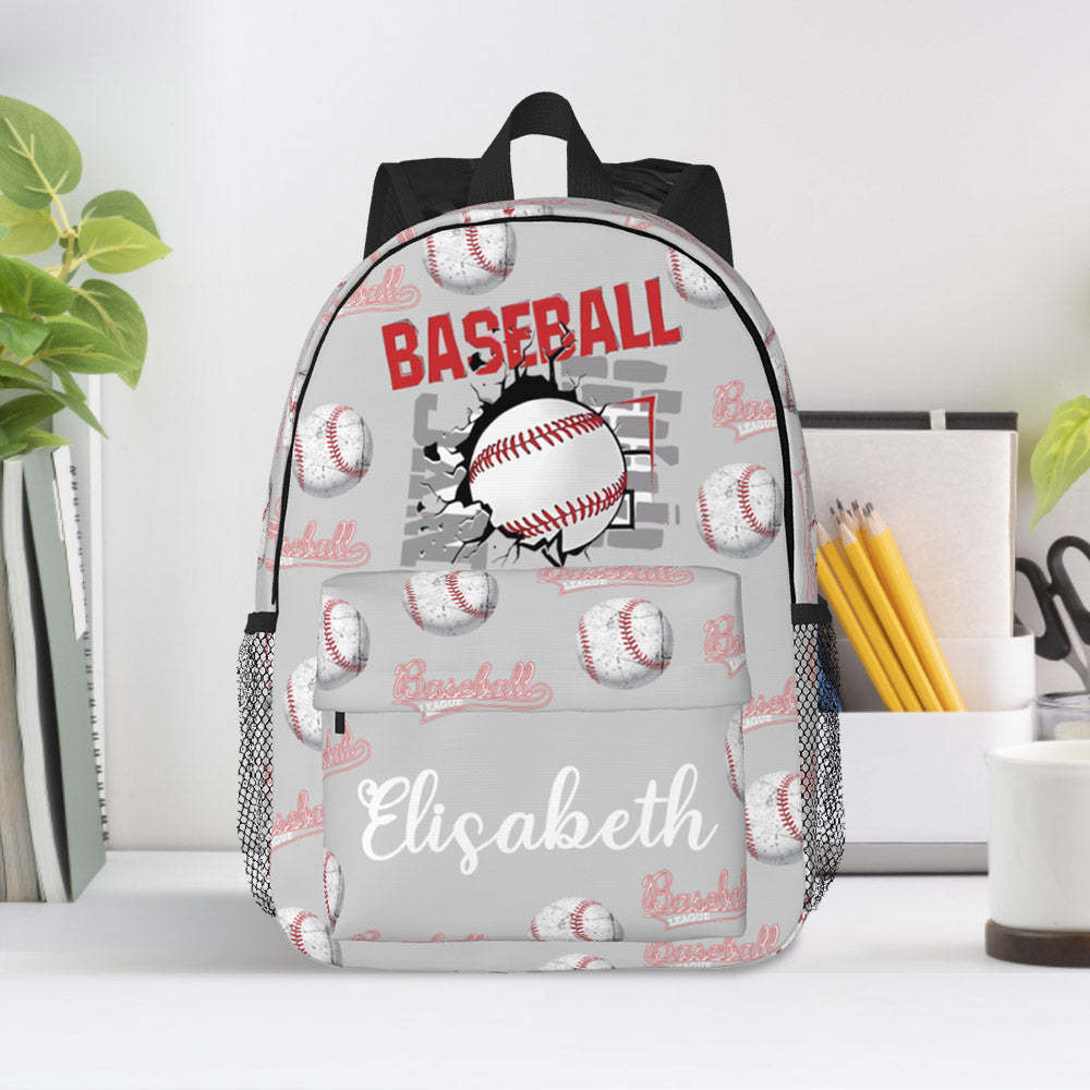 Custom Name Backpack Personalised Baseball School Bag for Kids - Get Photo Blanket