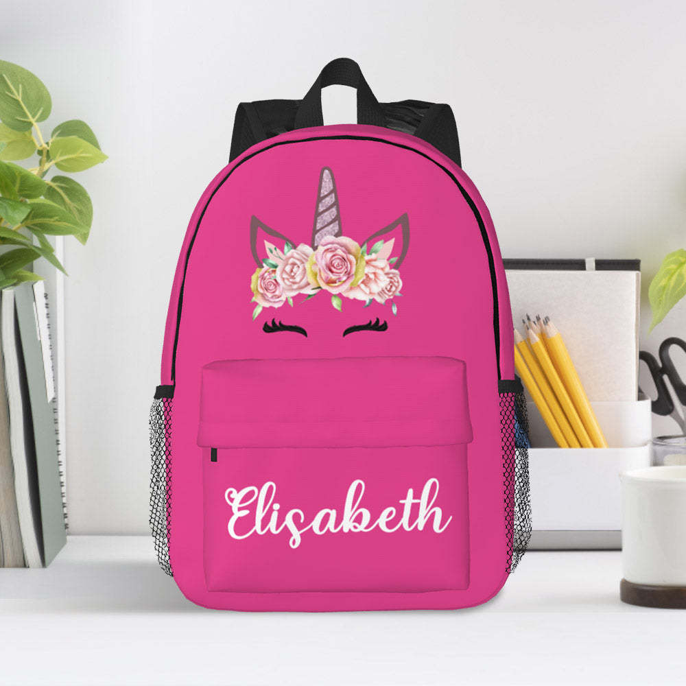 Custom Name Backpack Personalised Unicorn School Bag for Kids - Get Photo Blanket