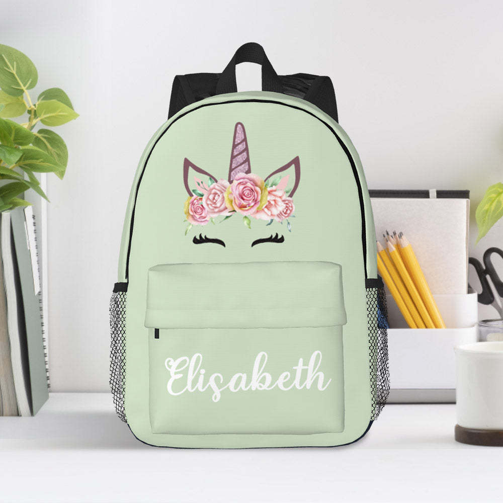 Custom Name Backpack Personalised Unicorn School Bag for Kids - Get Photo Blanket
