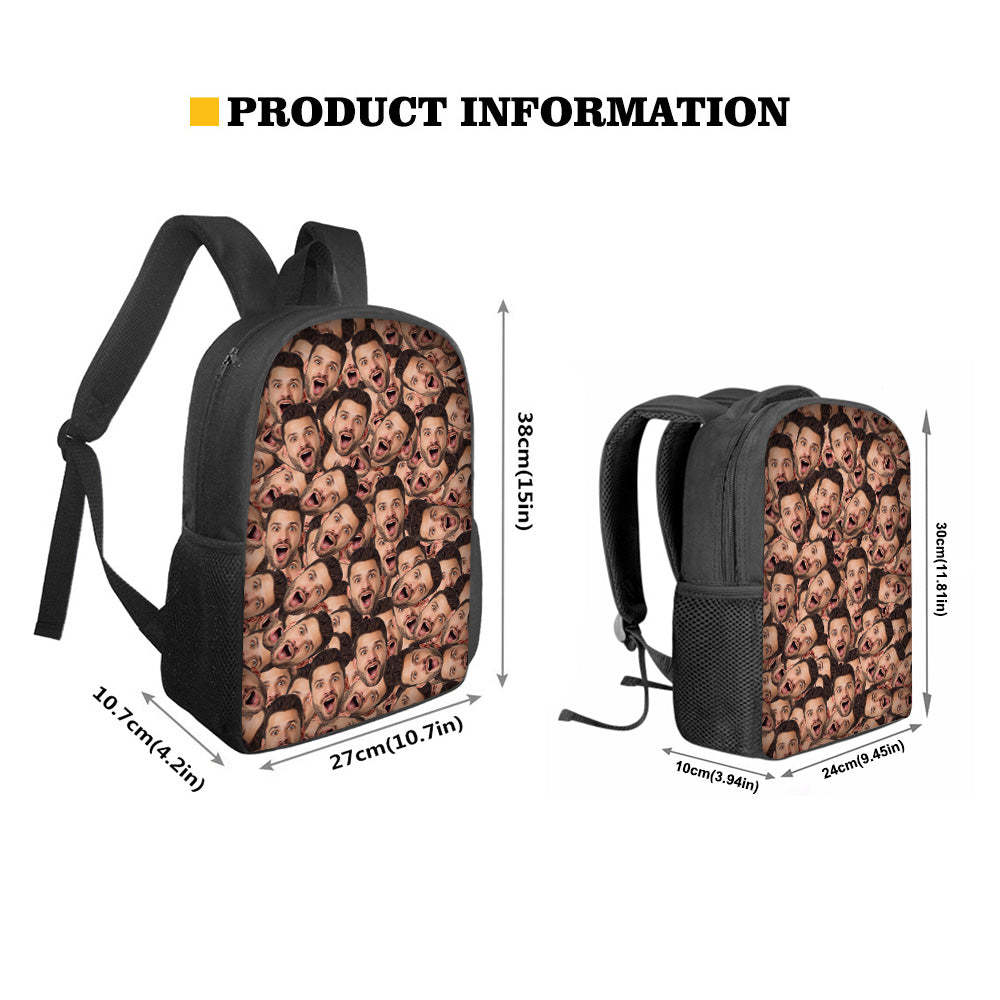 Custom Face Backpack Personalised Funny School Bag for Students - Get Photo Blanket