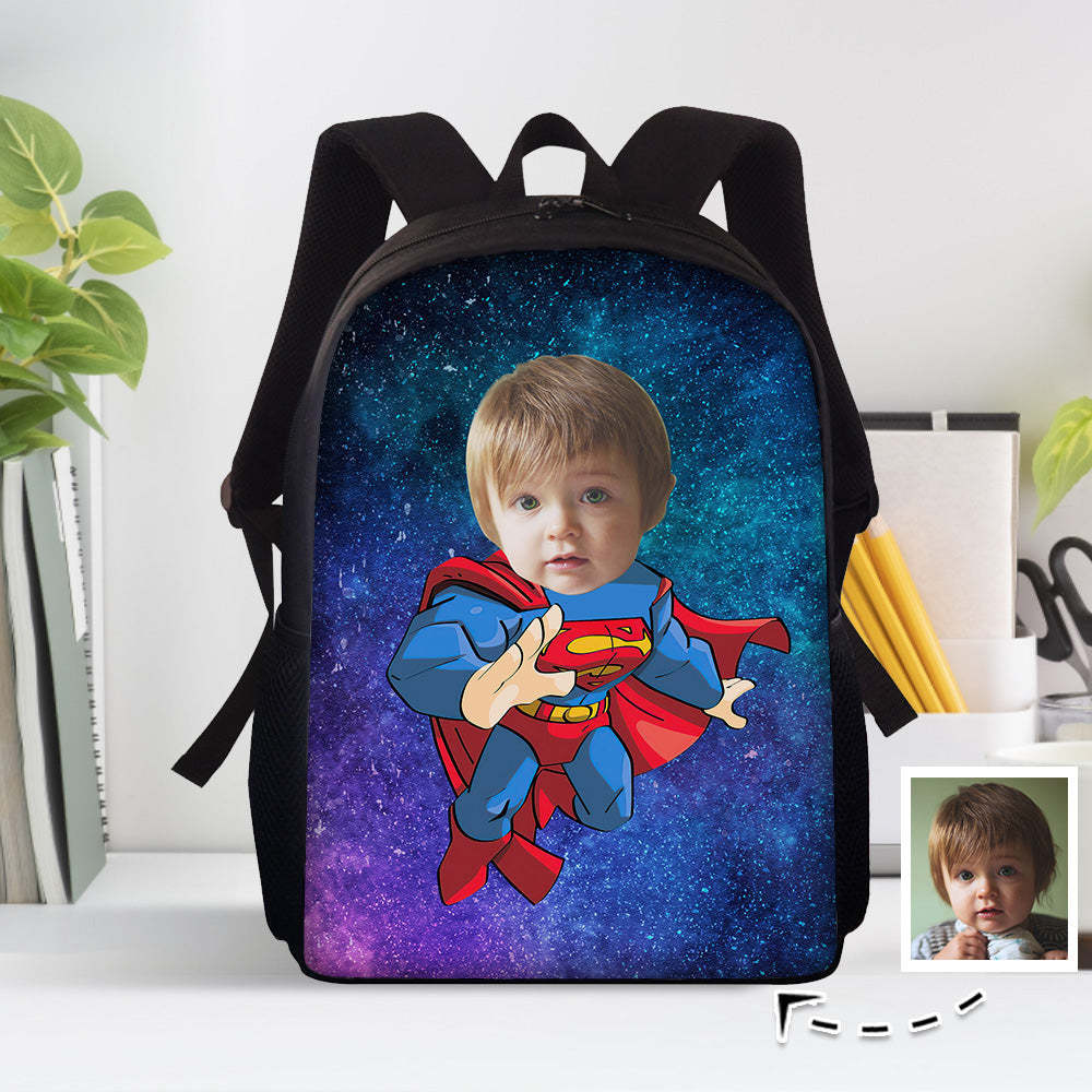 Custom Face Backpack Personalised Starry Sky School Bag for Students - Get Photo Blanket