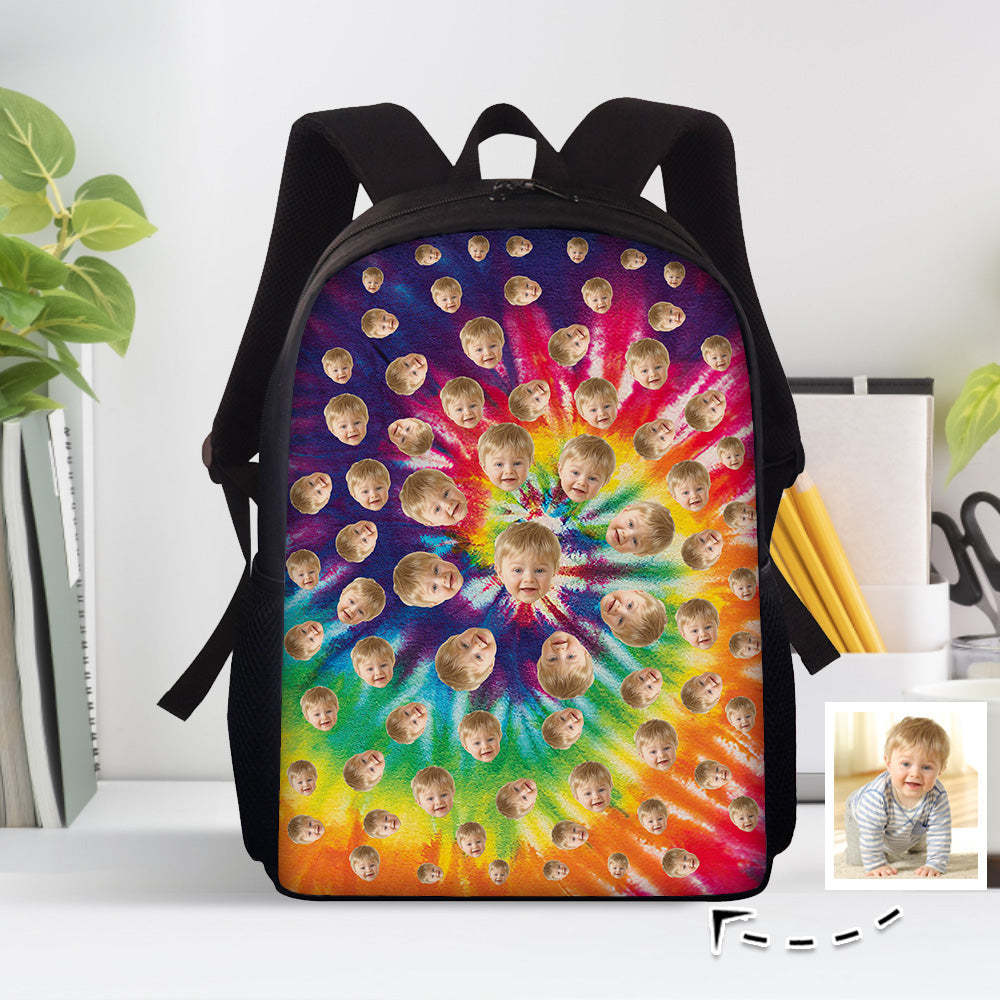Custom Face Backpack Personalised Multicolor School Bag - Get Photo Blanket