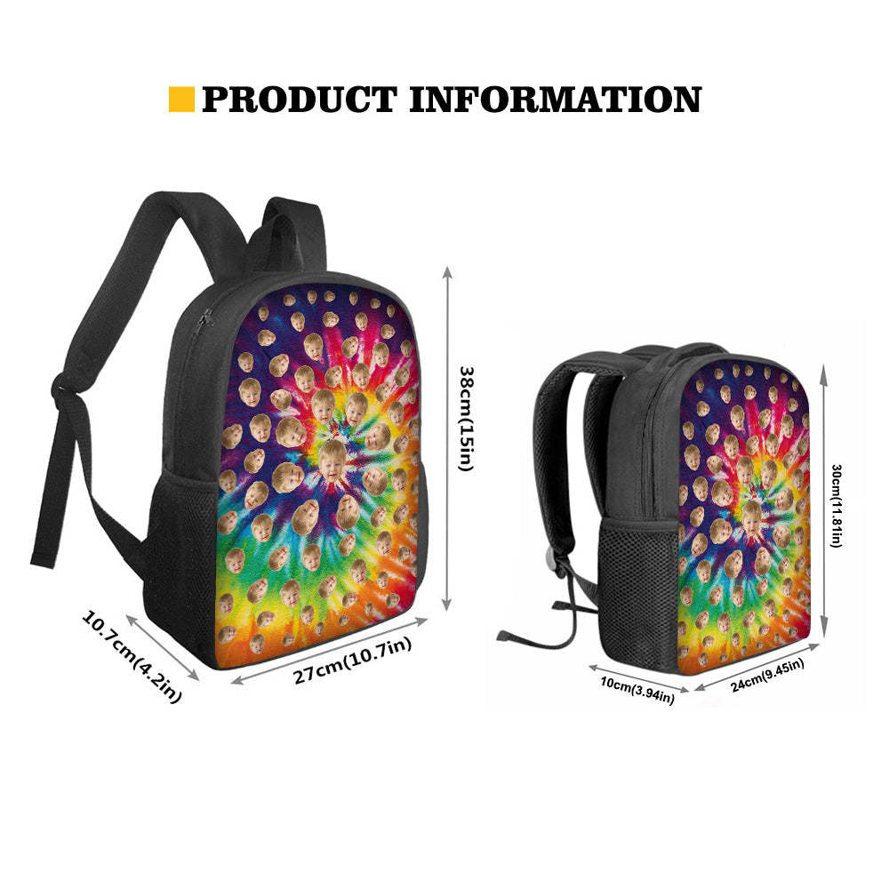 Custom Face Backpack Personalised Multicolor School Bag - Get Photo Blanket
