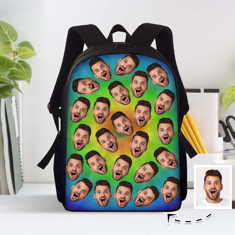 Custom Face Backpack Personalised Multicolor School Bag for Boys Girls - Get Photo Blanket