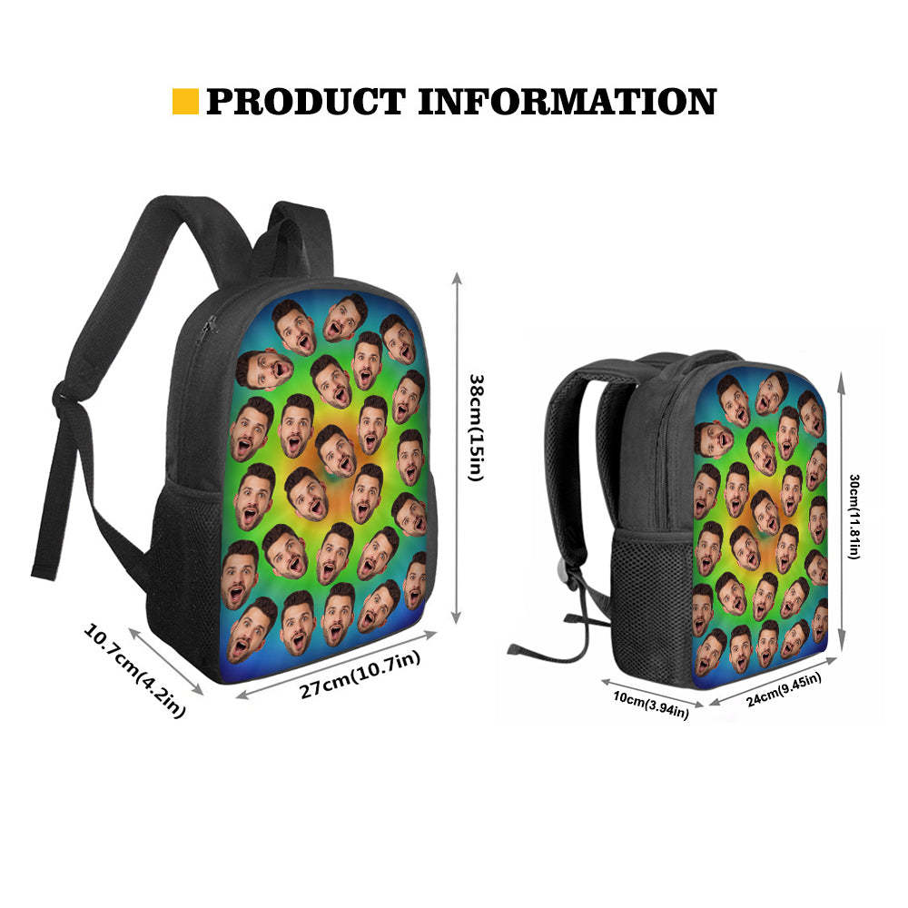 Custom Face Backpack Personalised Multicolor School Bag for Boys Girls - Get Photo Blanket