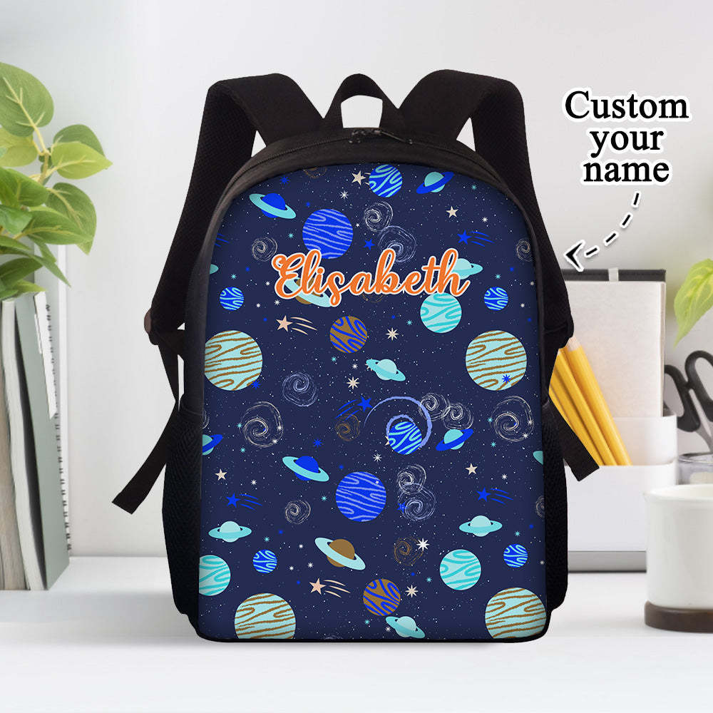 Custom Name Backpack Personalised Planet School Bag for Kids - Get Photo Blanket