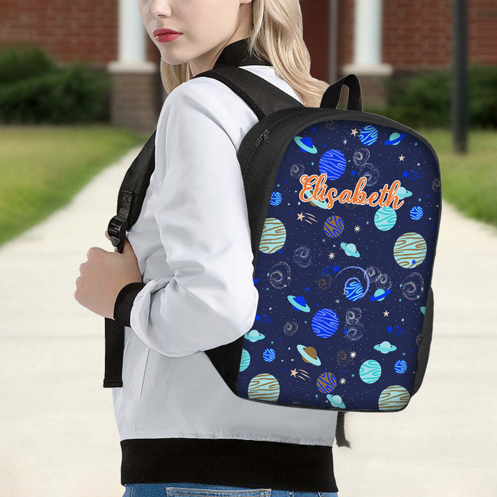 Custom Name Backpack Personalised Planet School Bag for Kids - Get Photo Blanket