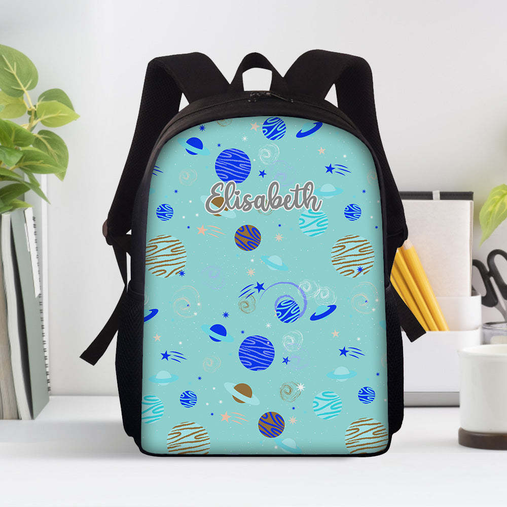 Custom Name Backpack Personalised Planet School Bag for Kids - Get Photo Blanket