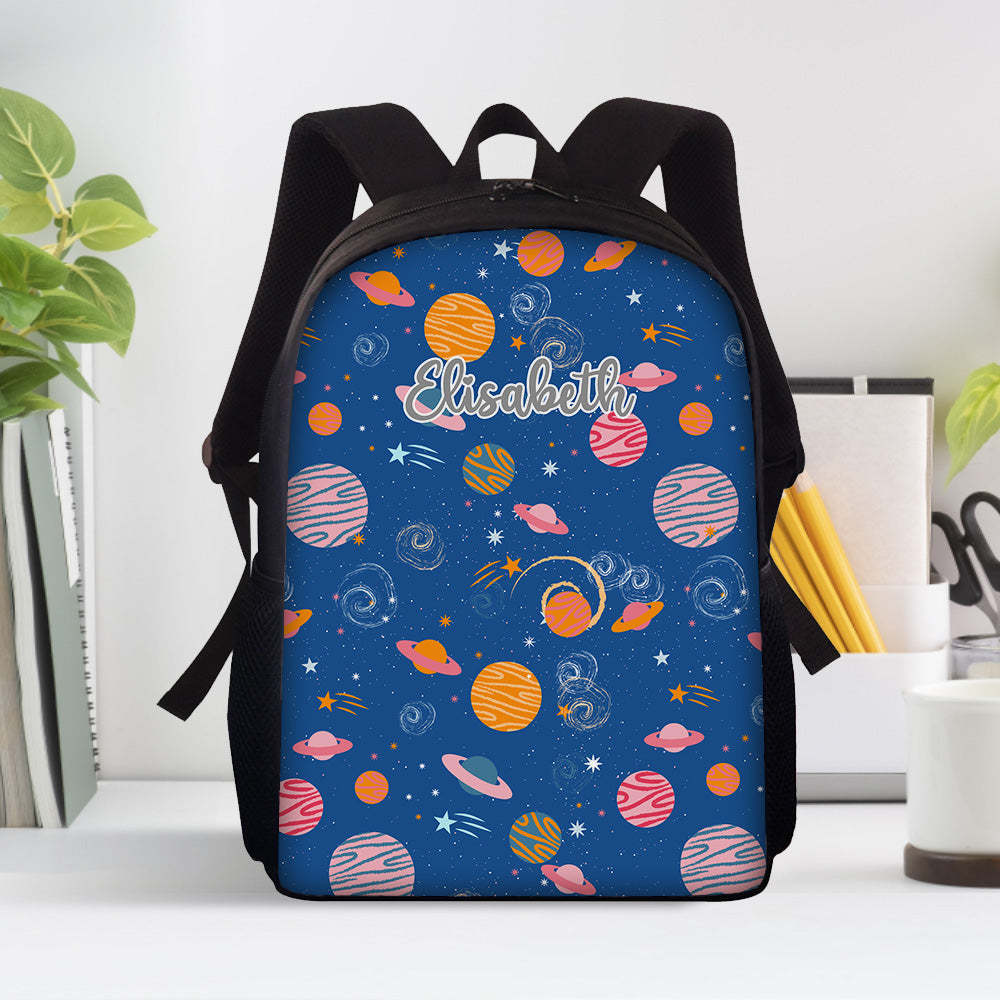 Custom Name Backpack Personalised Planet School Bag for Kids - Get Photo Blanket