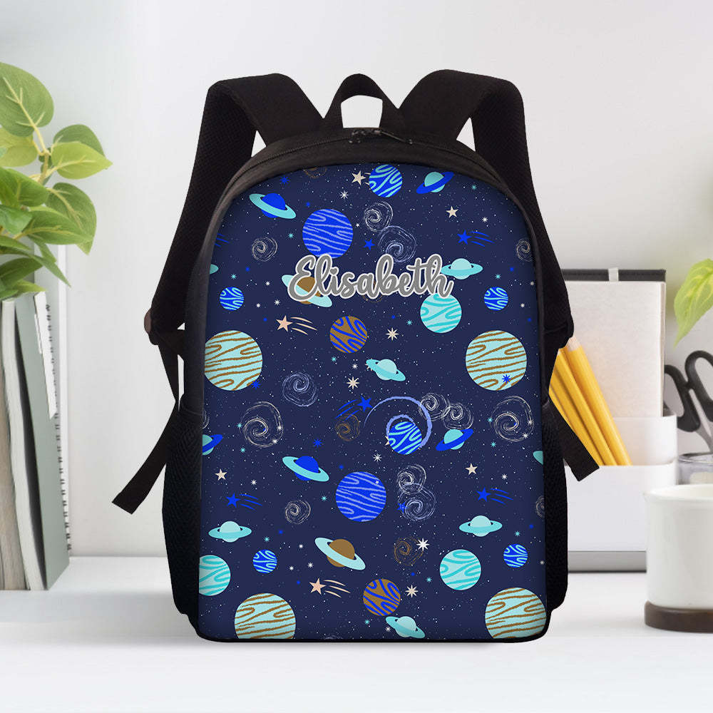 Custom Name Backpack Personalised Planet School Bag for Kids - Get Photo Blanket