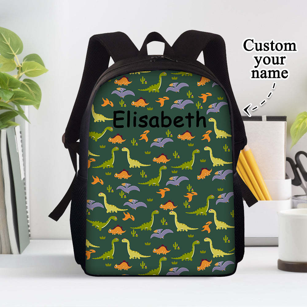 Custom Name Backpack Personalised Dinosaur School Bag for Boys Girls - Get Photo Blanket
