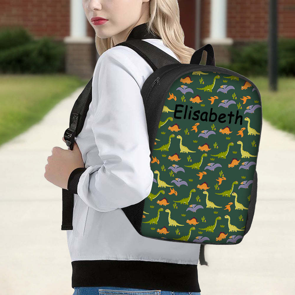 Custom Name Backpack Personalised Dinosaur School Bag for Boys Girls - Get Photo Blanket