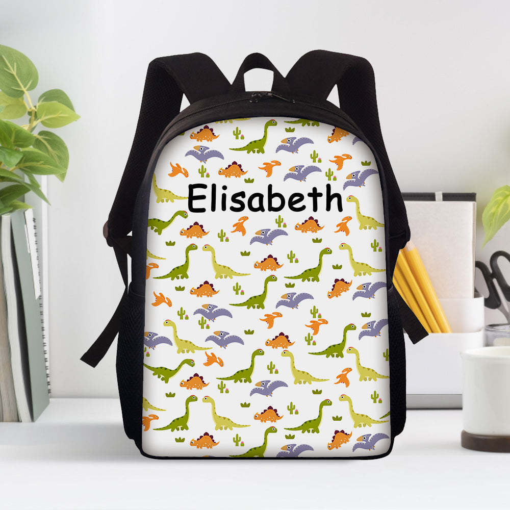 Custom Name Backpack Personalised Dinosaur School Bag for Boys Girls - Get Photo Blanket