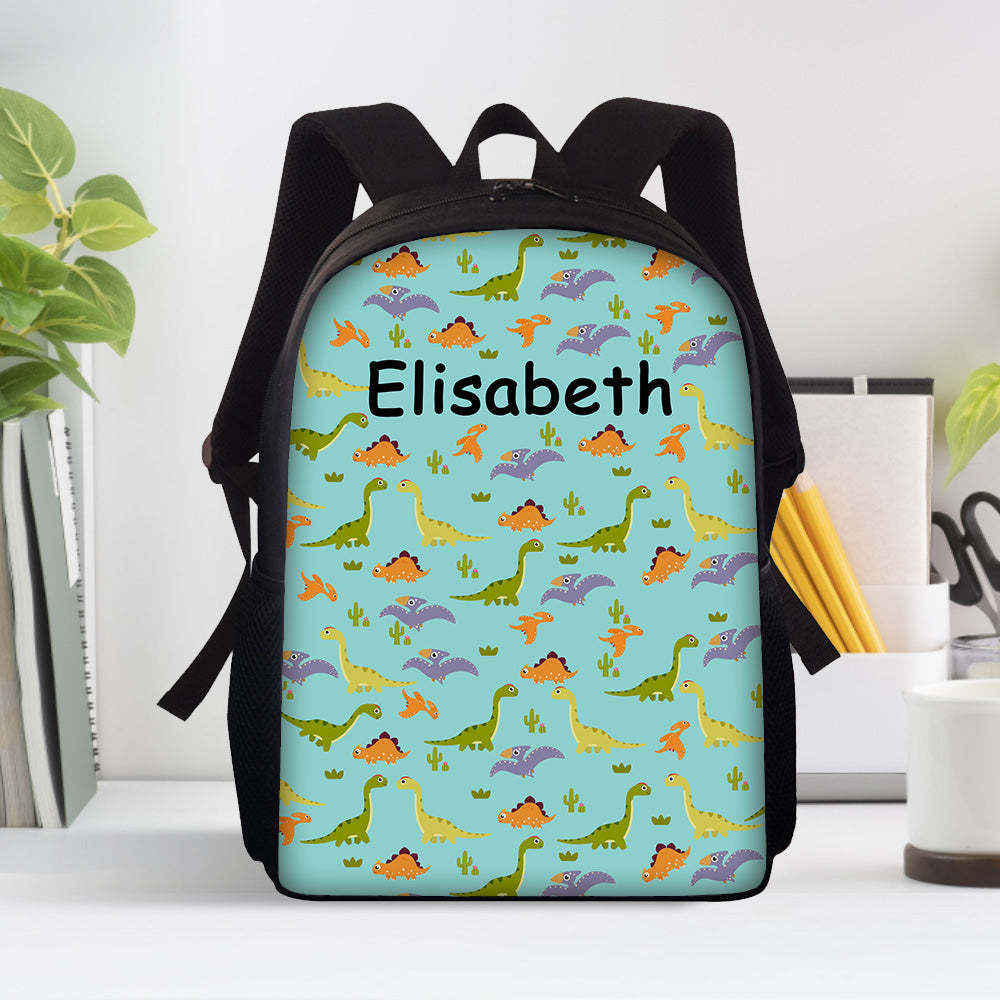 Custom Name Backpack Personalised Dinosaur School Bag for Boys Girls - Get Photo Blanket