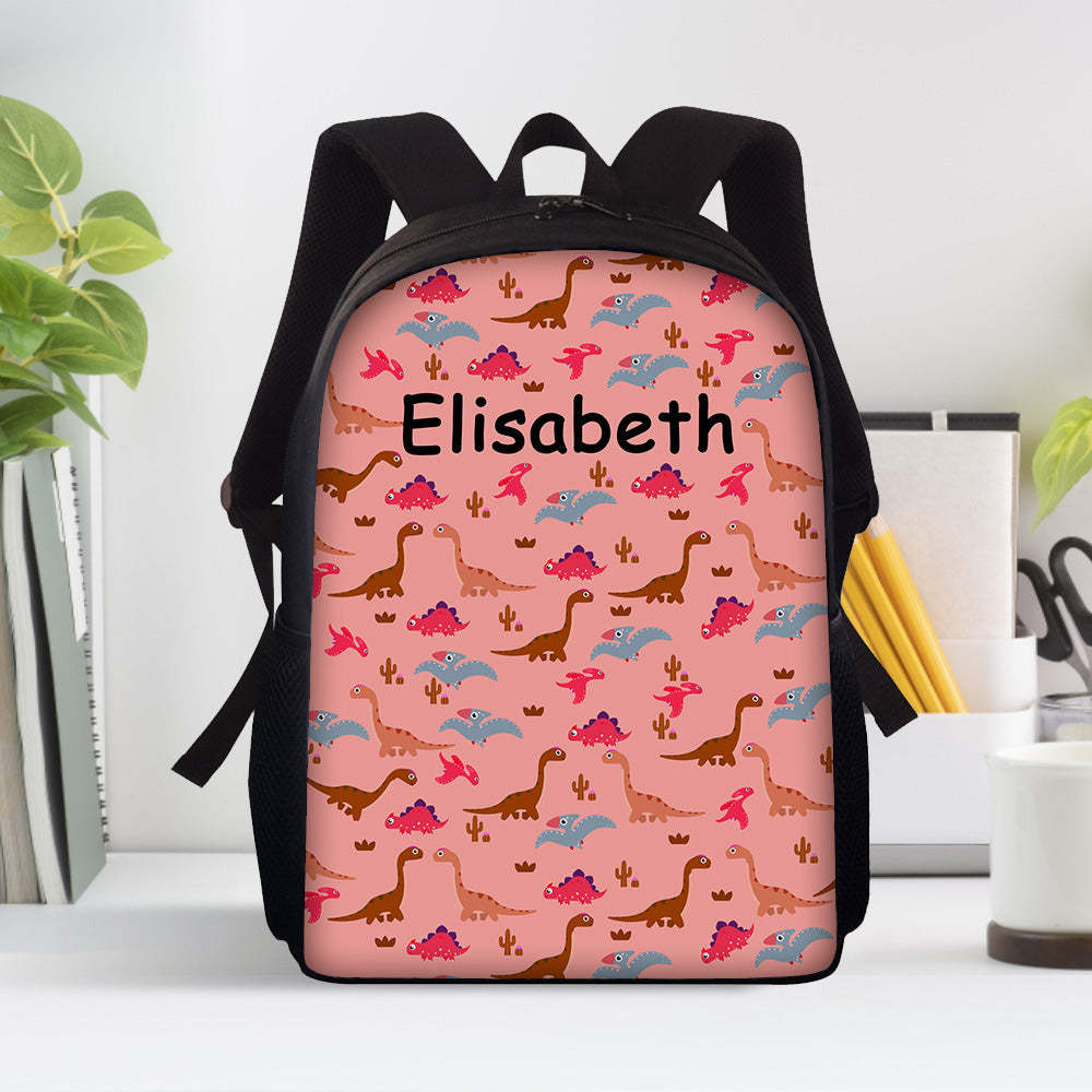 Custom Name Backpack Personalised Dinosaur School Bag for Boys Girls - Get Photo Blanket