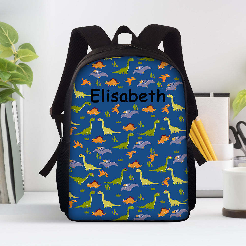 Custom Name Backpack Personalised Dinosaur School Bag for Boys Girls - Get Photo Blanket